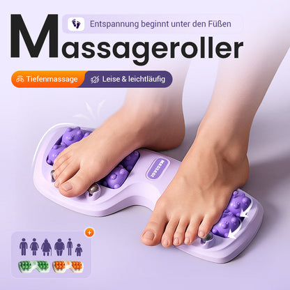 💜Der bequemste Blutkreislauf-Förderer💜Tragbarer Fußmassageroller mit Doppelwalze