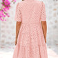 💕2025 Sommer Heißer Verkauf 50% Rabatt💕🌸lässiges Minikleid mit ausgehöhlter Spitze und Rüschen für Damen
