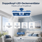 🌬️✨Deckenventilator mit Doppelkopf und LED-Licht – modernes Design mit Fernbedienung für Wohnzimmer & Schlafzimmer