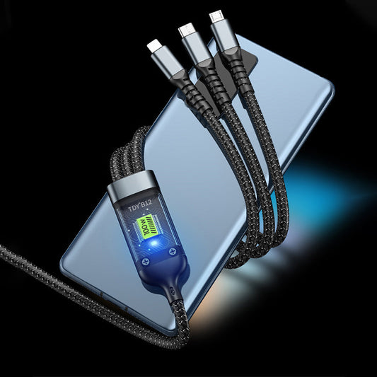 Kaufen Sie 1 und erhalten Sie 1 gratis🔥3-in-1 100W Transparentes Schnellladekabel