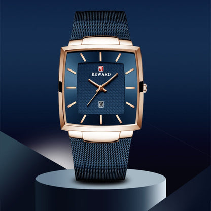 ✨LAST DAY SALE 50% RABATT✨ Ultradünne Herrenuhr mit quadratischem Maschengürtel und Quarz