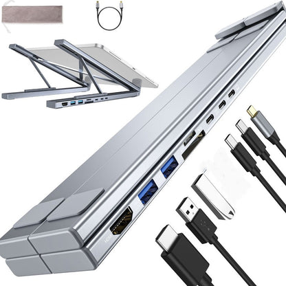 💥50 % Rabatt + versandkostenfrei: 8-in-1-USB-C-Dockingstation und Laptop-Ständer – 8 Anschlüsse, 4K-HDMI und höhenverstellbar für mehr Produktivität 🖥️