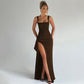 💎72% Rabatt 👗Ärmelloses Bodycon-Kleid mit Karree-Ausschnitt und hohem Seitenschlitz✨