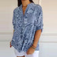 Damenbluse mit V-Ausschnitt und Blumendruck