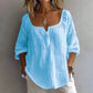 Women's U-Neck Long Sleeve Tunic Top