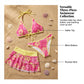 3-teiliges Bikini-Set mit Blumenmuster und Neckholder sowie Rüschenrock