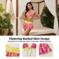 3-teiliges Bikini-Set mit Blumenmuster und Neckholder sowie Rüschenrock
