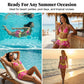 3-teiliges Bikini-Set mit Blumenmuster und Neckholder sowie Rüschenrock