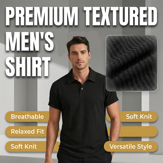 Lässiges Kurzarm-Strickhemd für Herren