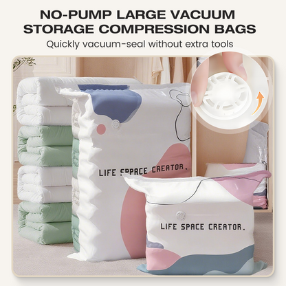 🧳💨 55 % Rabatt! Vakuum-Aufbewahrungsbeutel ohne Pumpe – Drücken und versiegeln, keine Pumpe erforderlich. Spart 80 % Platz, hält Kleidung trocken und staubfrei. Ideal für voluminöse Bettwäsche und saisonale Ausrüstung. 🛏️🗄️