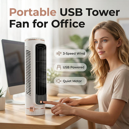 Tragbarer USB-Turmventilator mit 3 Geschwindigkeitsstufen