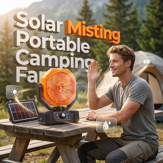 🌞 Tragbarer Solar-Campingventilator mit Nebelfunktion – Entspannung überall, auch abseits des Stromnetzes! ⛺💨 Kühle Nebeldüsen + breiter Schwenkbereich + Fernbedienung – Ihr perfekter Begleiter für maximalen Komfort im Freien. 🔋🌀