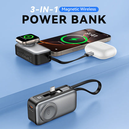 3-in-1 magnetische kabellose Powerbank
