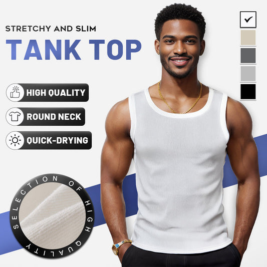 Figurbetontes, schnell trocknendes und elastisches Rundhals-Tanktop