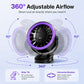 Tragbarer USB-Ventilator mit Digitalanzeige