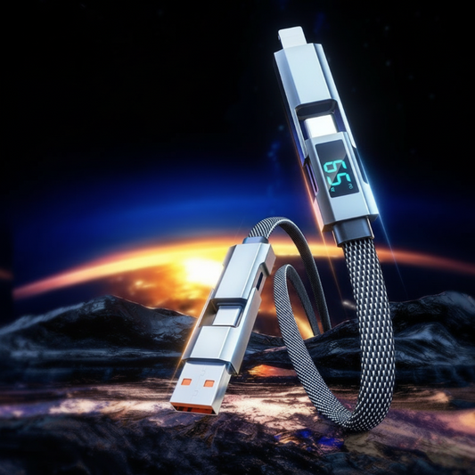 4-in-1-Schnellladekabel mit Digitalanzeige