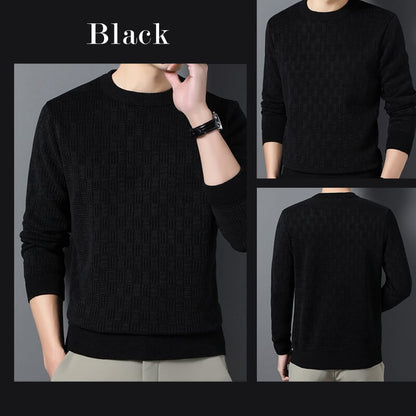 🔥Mens warme exquisite Muster Crewneck Strickwege🎁